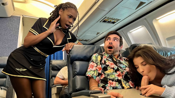 Порно видео секс в самолете с стюардессой